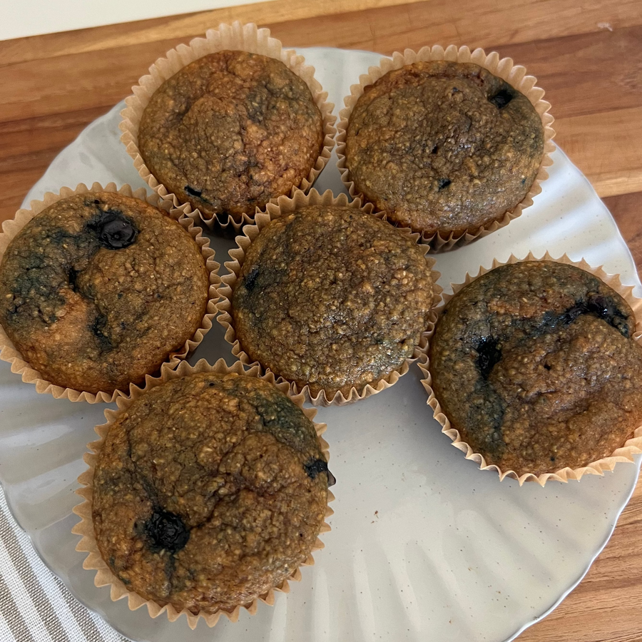 Sprouted Soft White Blueberry Muffins