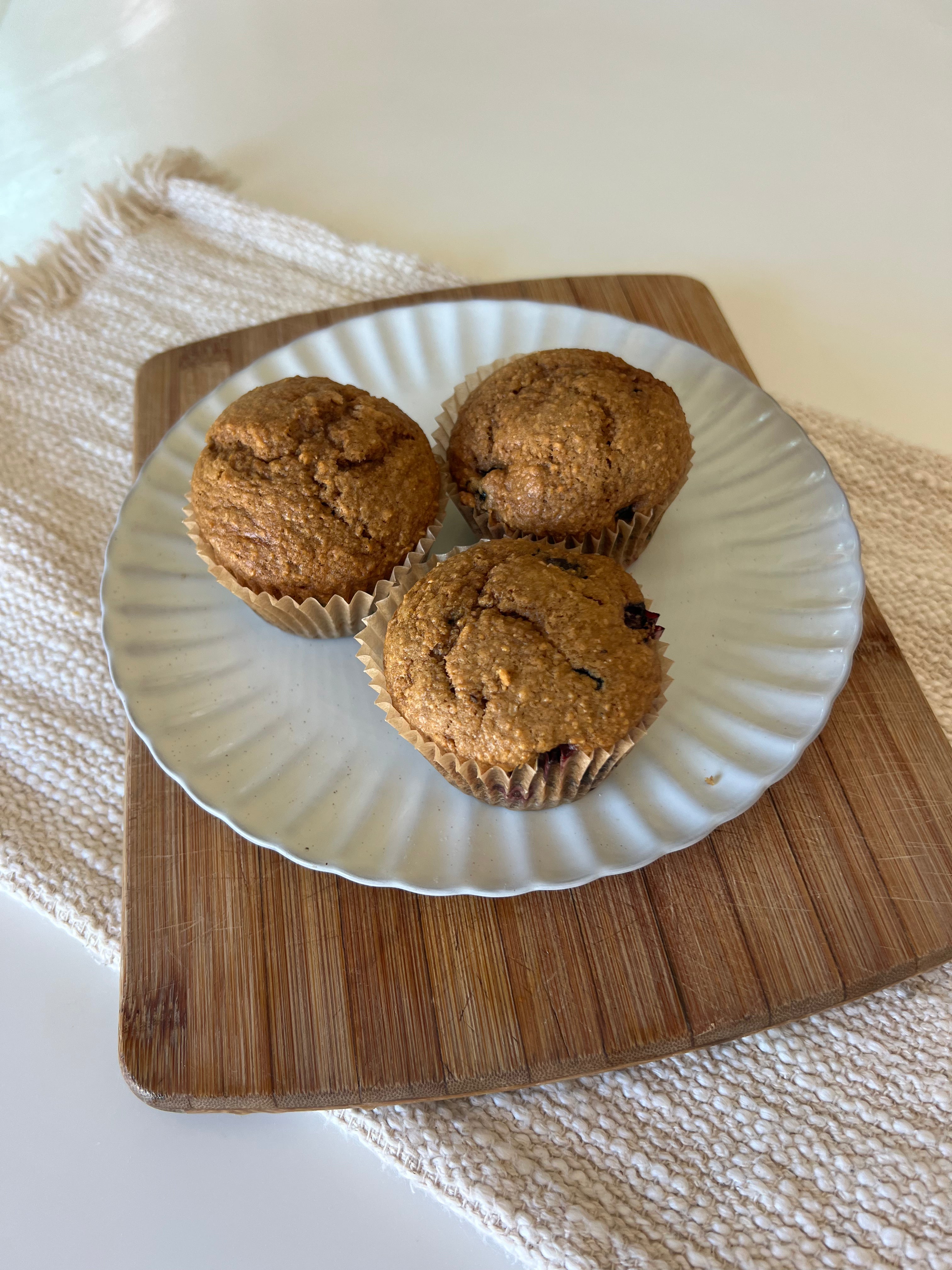 Organic Sprouted Fresh Milled Blueberry Muffins